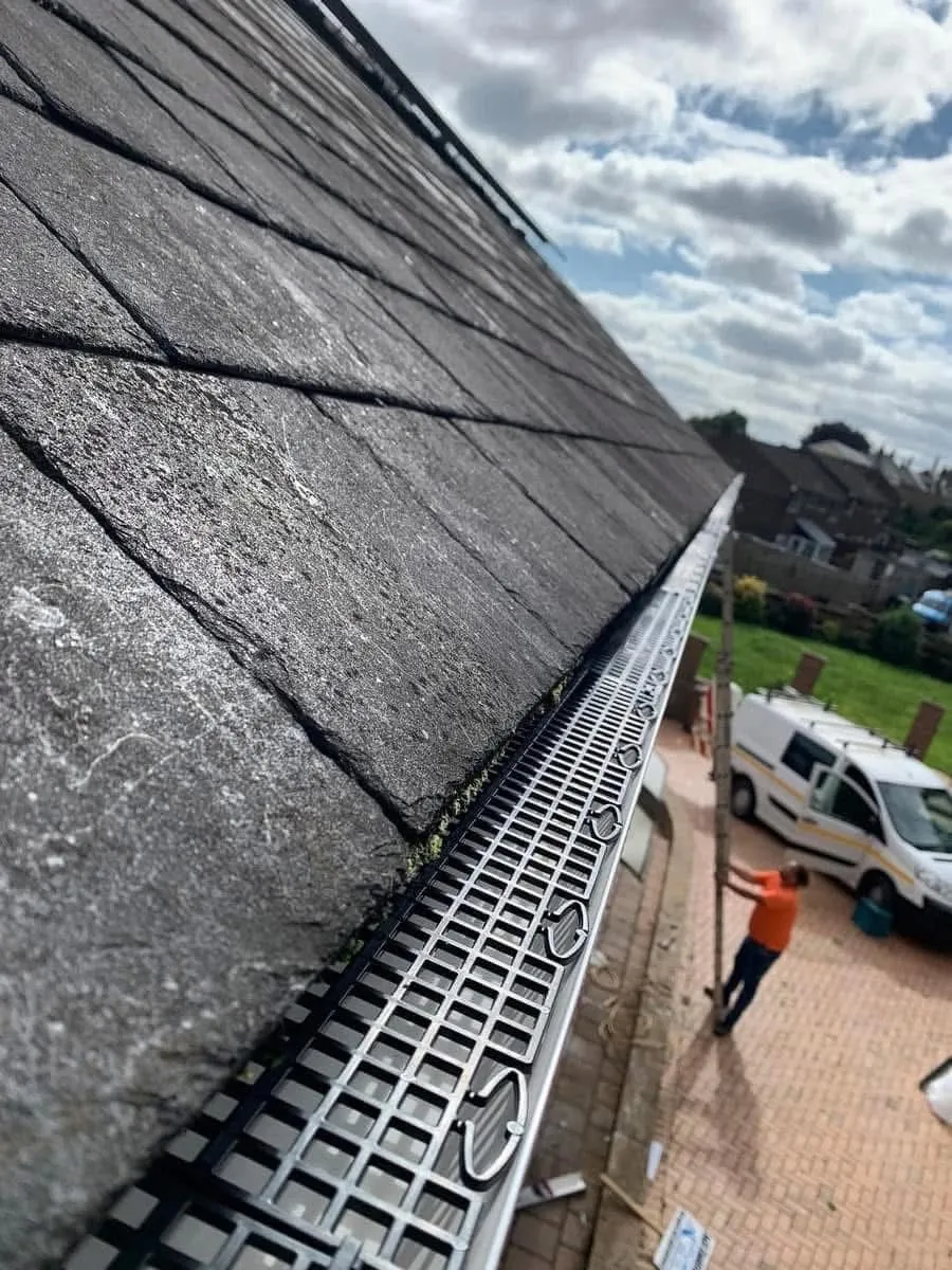 Gutter guard fitted on a slate roof in Bodmin