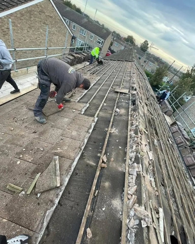 Roof strip and re-felt in progress in Bodmin
